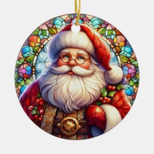 Santa Round Ornament