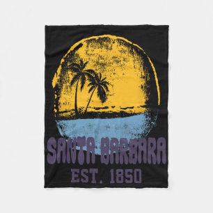 Santa Rra California Retro Surfer Vintage Beach Me Fleece Blanket
