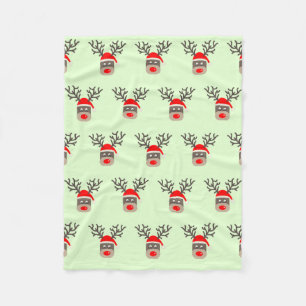 Santa Rudolf  Fleece Blanket