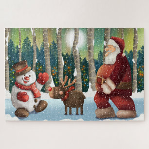 Santa Rudolph and Snowman Jigsaw Puzzle