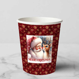 Santa Rudolph Cartoon Style Christmas Party Cups