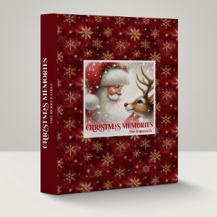 Santa Rudolph Christmas Festive Photo Album File Binder