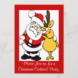 Santa & Rudolph Christmas Party Invitation