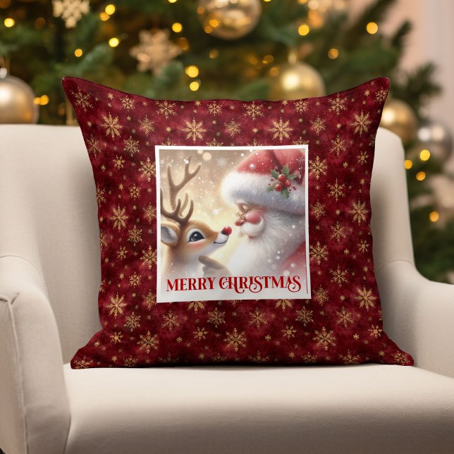 Santa Rudolph Christmas Pillow Festive Winter Fun  (Santa Rudolph Christmas Pillow Festive Winter Fun )