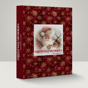 Santa Rudolph Christmas Winter Memory Album File Binder