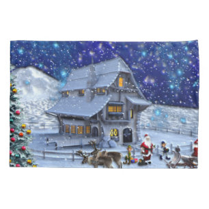 Santa Rudolph Elf with Sled Pillowcase
