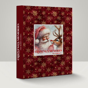 Santa Rudolph Holiday Cheer Christmas Ring Binder
