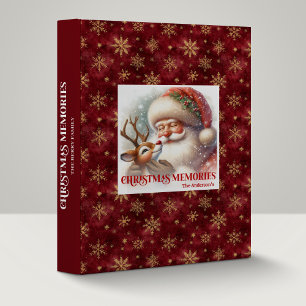 Santa Rudolph Merry Xmas Festive Photo Ring File Binder