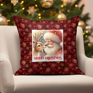 Santa Rudolph Noël Oreiller Joyeux Noël Classique