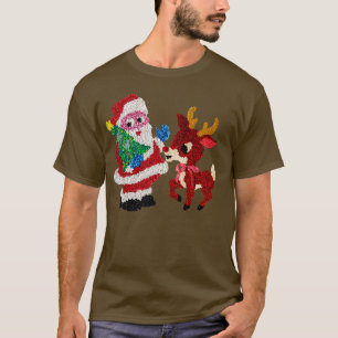 Santa Rudolph Vintage Melted Plastic T-Shirt
