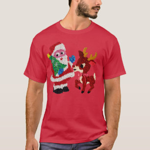 Santa Rudolph Vintage Melted Plastic T-Shirt
