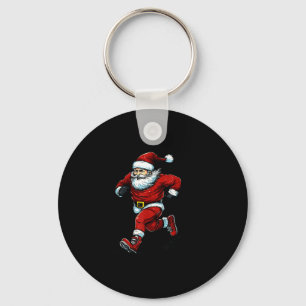 Santa Running Cross Country Xc Runner Christmas Xm Keychain