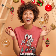 Santa Running Xmas Humour Holiday Funny Christmas