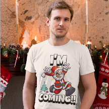 Santa Running Xmas Humour Holiday Funny Christmas