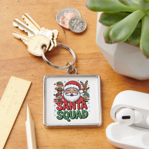 Santa’s Bad Influence (Funny Santa Squad) Keychain