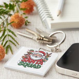 Santa’s Bad Influence (Funny Santa Squad) Keychain