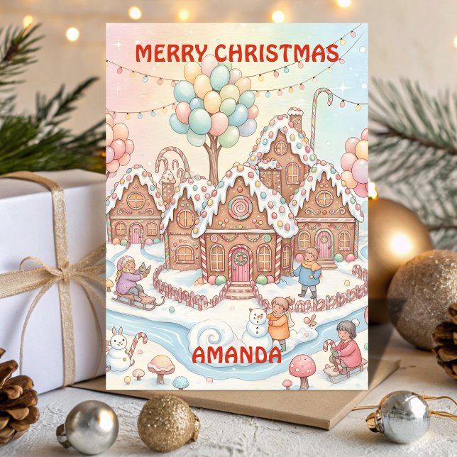 Santa’s Candy Village Kids Christmas Card (Creator Uploaded)