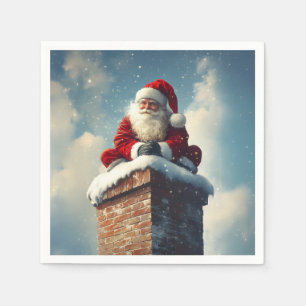 Santa’s Chimney Pause: A Winter’s Smile Napkin