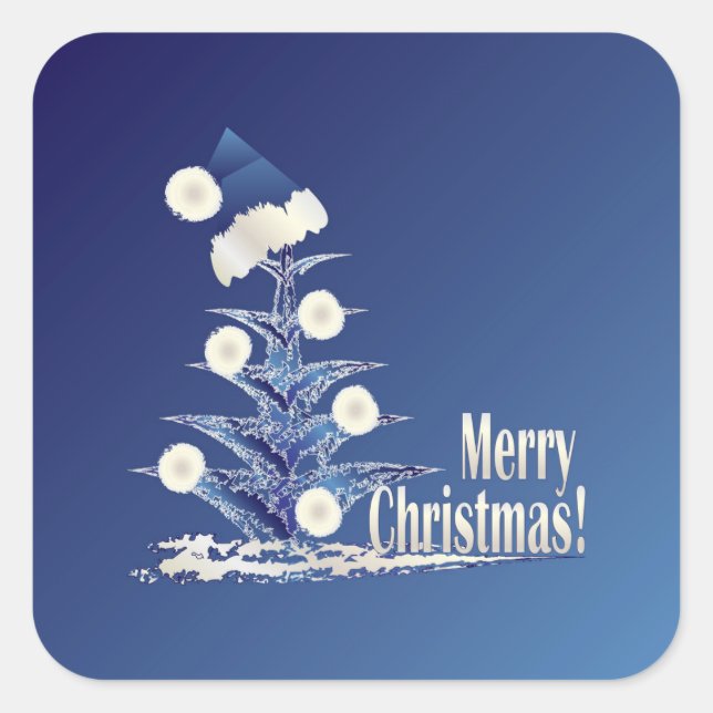 Santa s Christmas tree Square Sticker (Front)