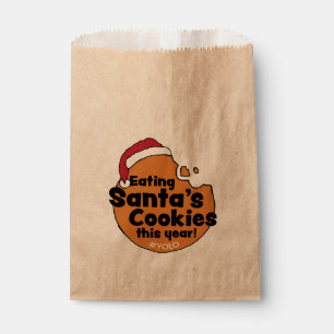 Santa’s Cookies Yolo Hashtag Christmas Cookie Favour Bag
