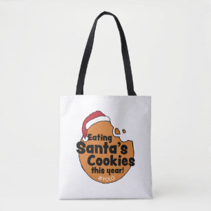 Santa’s Cookies Yolo Hashtag Christmas Cookie Tote Bag