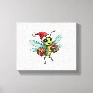 Santa’s Dragonfly Helper Canvas Print
