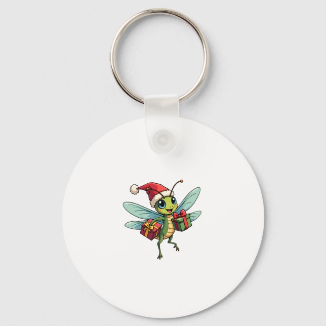 Santa�s Dragonfly Helper Keychain (Front)