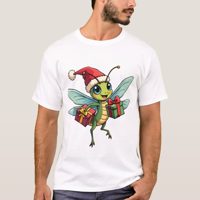 Santa�s Dragonfly Helper T-Shirt (Front)