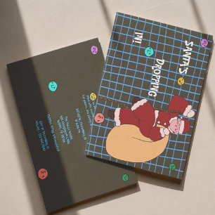 Santa’s Dropping In Christmas Party Invitation