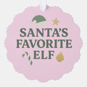 Santa’s Favorite Elf - Christmas Ornament Card