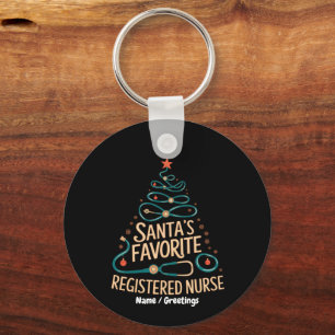Santa’s Favorite Registered Nurse Christmas Health Keychain