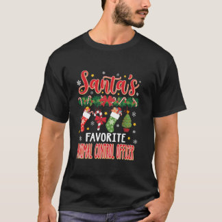 Santa s Favourite Animal Control Officer Santa Hat T-Shirt
