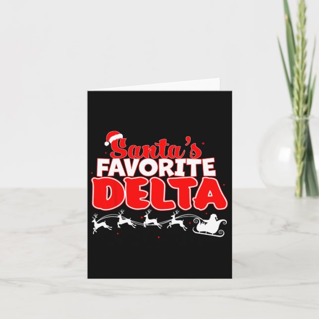 Santa’s Favourite Delta Christmas Sorority Xmas Wh Card (Front)