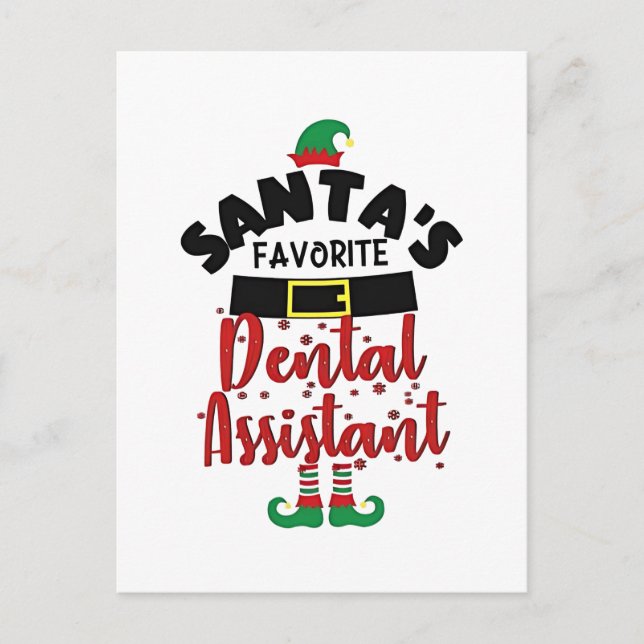 Santa’s Favourite Dental Assistance Christmas Sant Postcard (Front)