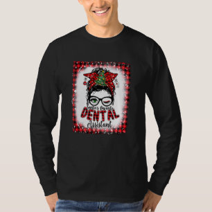 Santa S Favourite Dental Assistant Messy Bun Chris T-Shirt