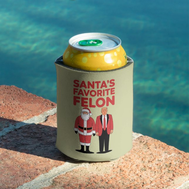 Santa’s Favourite Felon Trump Christmas Republican Can Cooler (In Situ Pool)