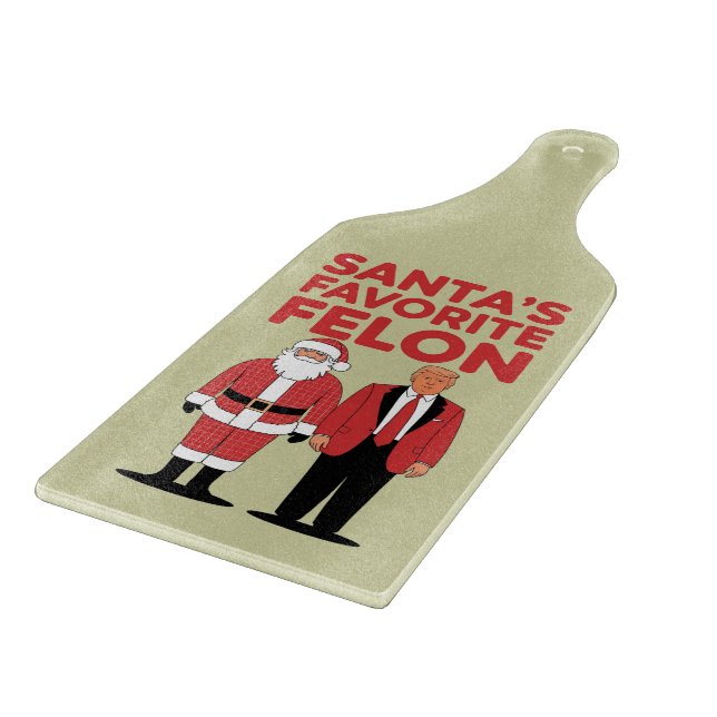 Santa’s Favourite Felon Trump Christmas Republican Cutting Board (Corner)