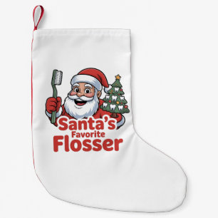 Santa’s Favourite Flosser Christmas Dental Dentist Small Christmas Stocking