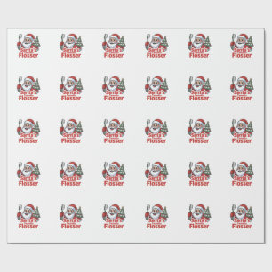 Santa’s Favourite Flosser Christmas Dental Dentist Wrapping Paper