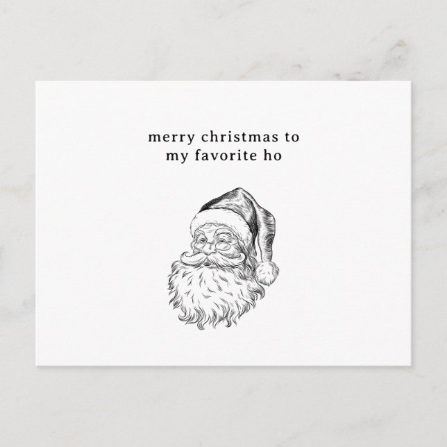 Santa’s Favourite Ho Funny Holiday Card  (Front)