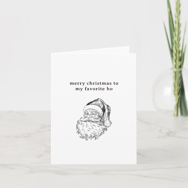 Santa’s Favourite Ho Funny Holiday Card  (Front)
