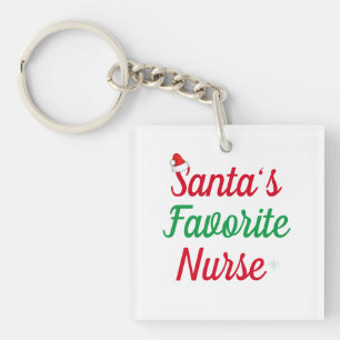 Santa’s Favourite Nurse Christmas Appreciation  Keychain