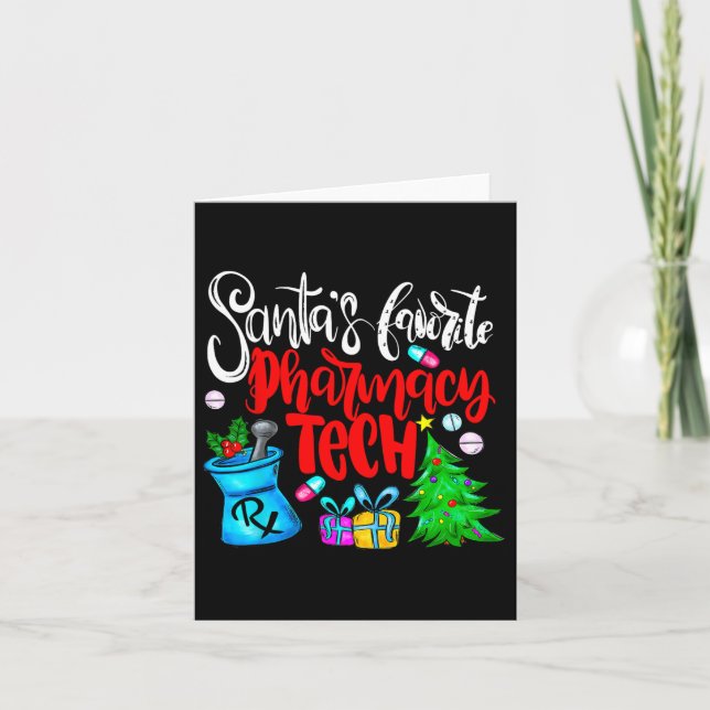 Santa’s Favourite Pharmacy Tech Christmas Pharmacy Card (Front)