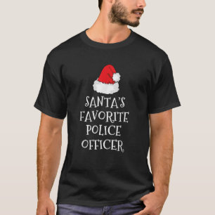 Santa s Favourite Police Officer Funny Hat Christm T-Shirt
