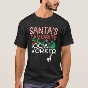 Santa s Favourite School Social Worker T-Shirt