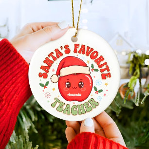 Santa’s Favourite Teacher Funny Christmas Ornament