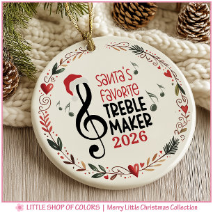 Santa’s Favourite Treble Maker Personalized Photo Ceramic Ornament
