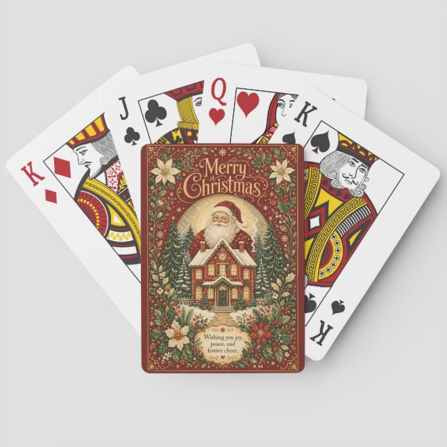 Santa’s Hearthside Greeting Playing Cards (Back)
