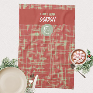 Santa’s Helper Red & Green Cheerful Kitchen Towel