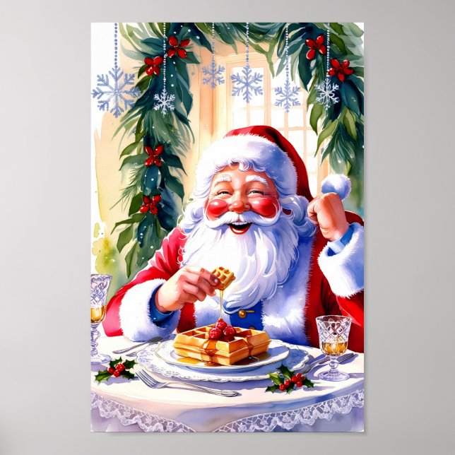 Santa’s Holiday Brunch Modern Print (Front)